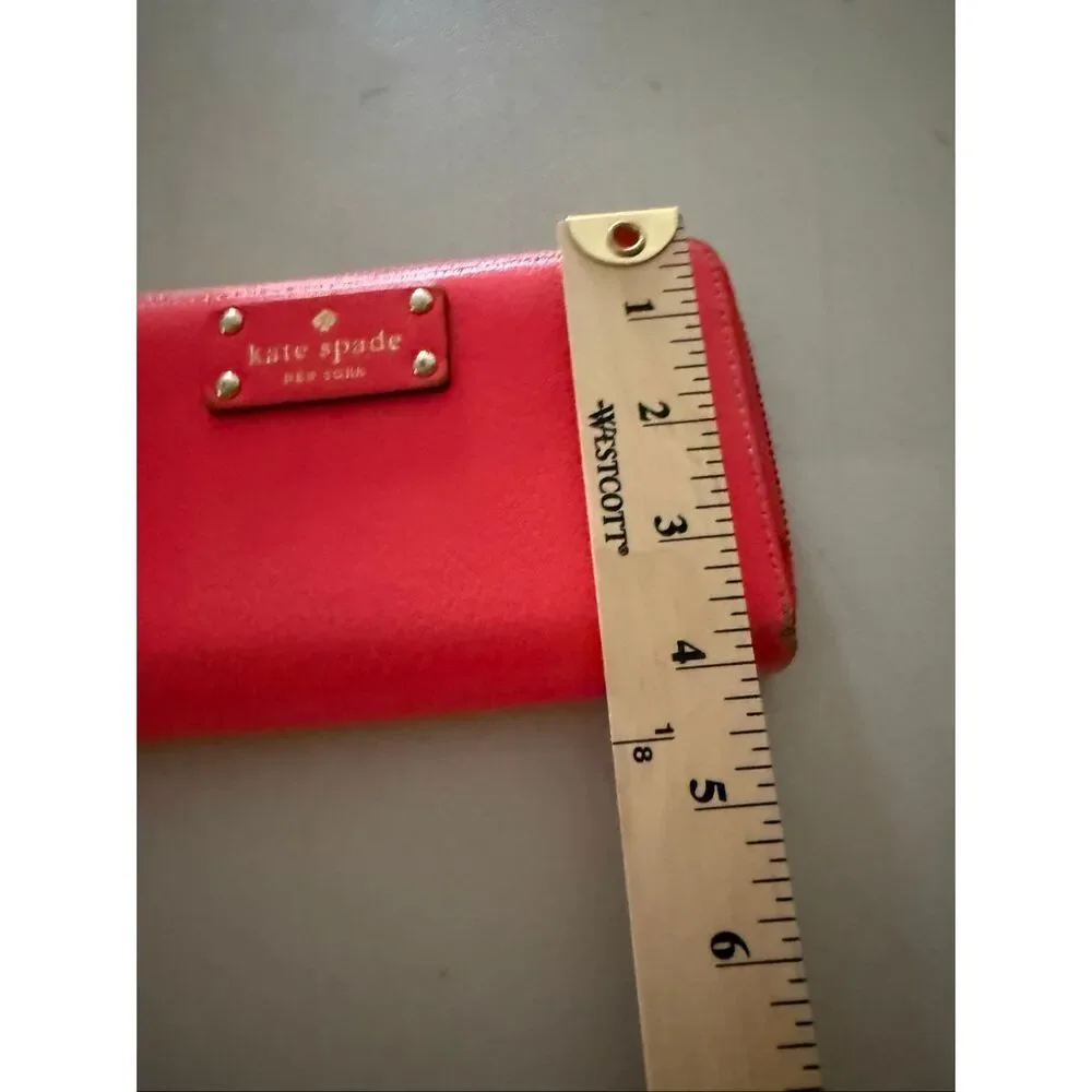 Kate Spade New York Pink Leather Zip Around Continental Wallet